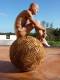 Spherical form with clay slip